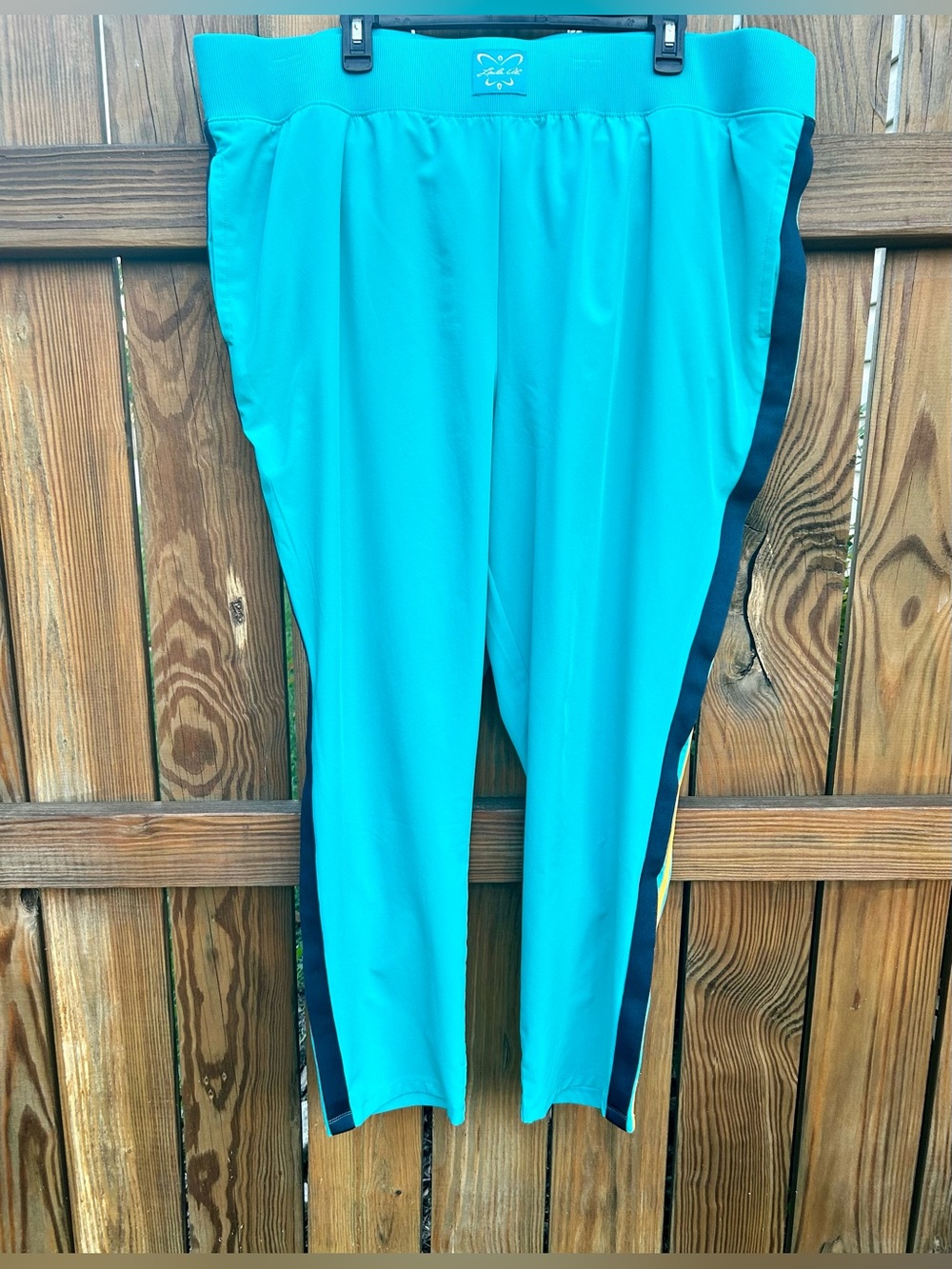 Laila Ali Track Pants Blue Pockets Stretch Waist Sz. 3x